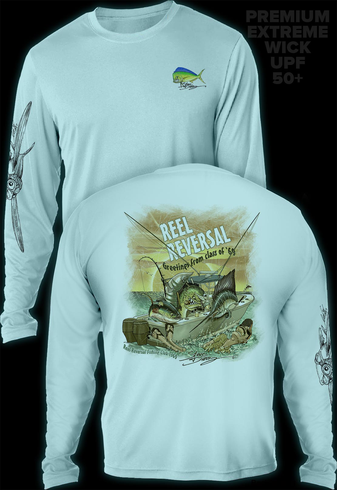 "Reel Reversal"  Men's Extreme Wick Long Sleeve Performance Shirt ᴜᴘꜰ-ᴛᴇᴇ